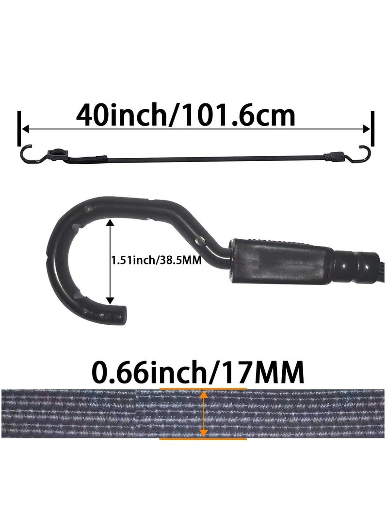 Oasisgalore - 2 Pcs"40 Inch Adjustable Bungee Cords with Hooks, Heavy Duty Elastic Straps for Camping and Bikes - Image 1