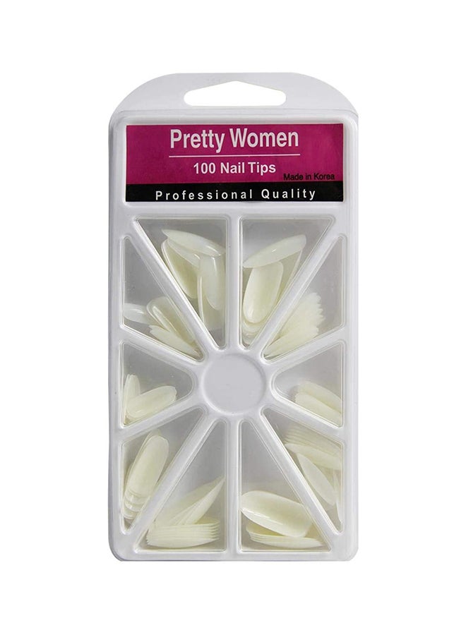 100-Piece Pretty Woman Square Nail Tips White