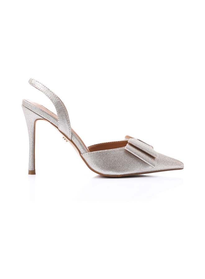 DejaVu Midnight Elegance Bow Heels - Pastel Gold  - Image 1