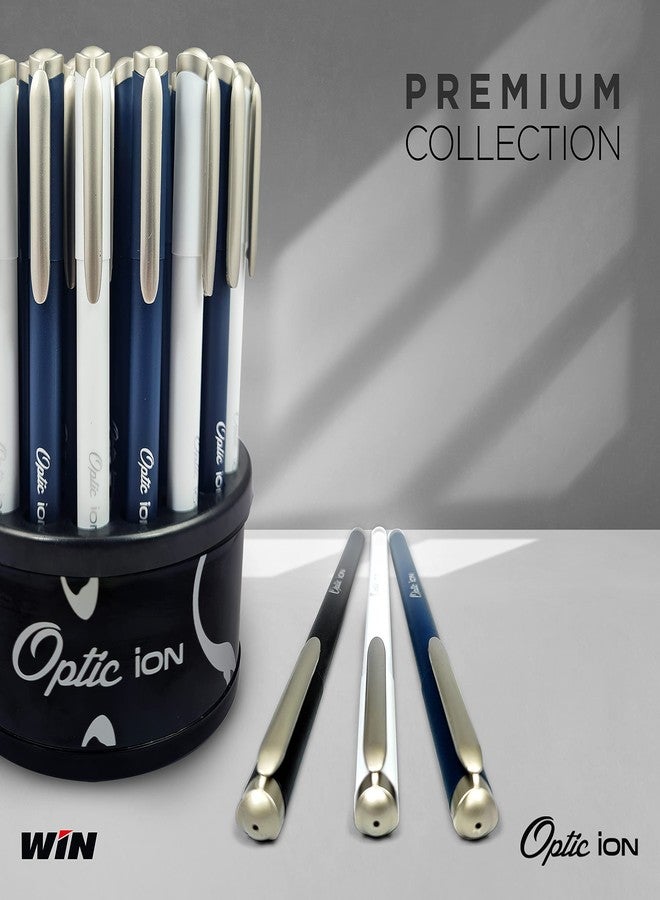 دبليو آي أن أقلام حبر جاف أيونية من وين | 50 قلمًا (37 قلمًا بحبر أزرق و13 قلمًا بحبر أسود) | رأس ماسي 0.7 مم | قبضة قوية لكتابة سلسة | أقلام للكتابة | أقلام هدايا للشركات - Image 2