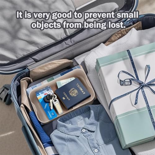 iBune Medicine Lock Box with Code, Lockable Storage Box, Small Lock Box for Medication Safe/Personal Items/Home/Office/Dorm, Navy Grey, Beige - Image 4