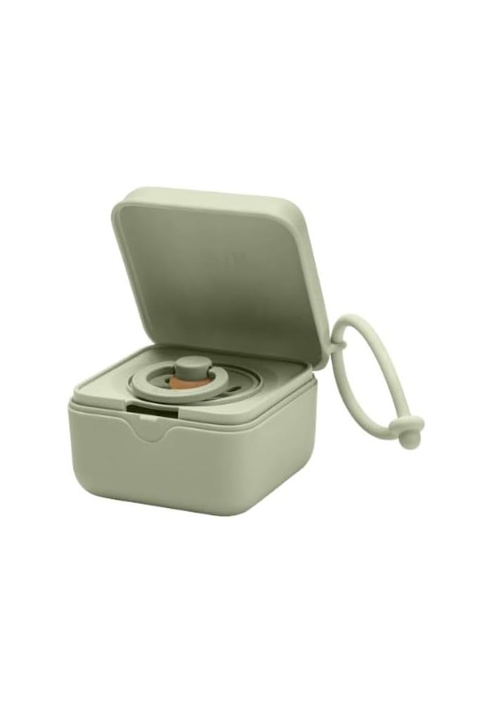 BIBS Pacifier Box with Strap - Sage - Image 1