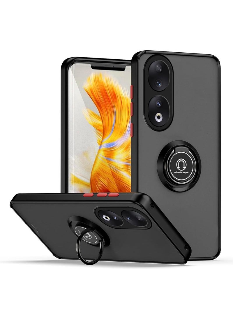 Case For Honor 90 Rotational Metal Ring Grip Kickstand Cover Magnetic Car Mount Holder Case Shockproof Anti Fingerprint Case for Honor 90 5G - Image 1