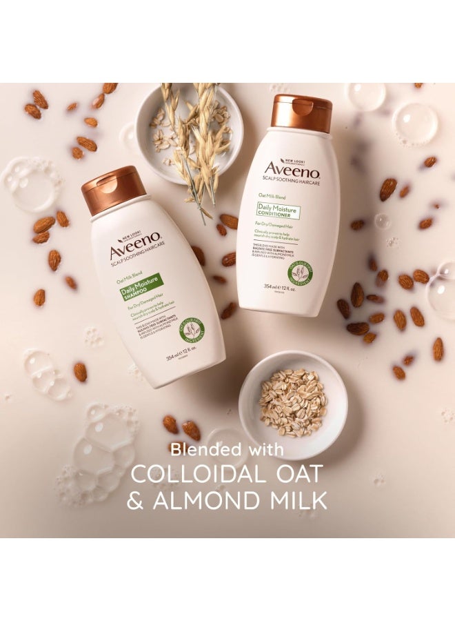 Aveeno Farm-Fresh Oat Milk Sulfate-Free Shampoo with Colloidal Oatmeal & Almond Milk, Moisturizing Shampoo for All Hair Types, Safe for Color-Treated Hair, Paraben & Dye-Free, 12 Fl Oz - Image 3