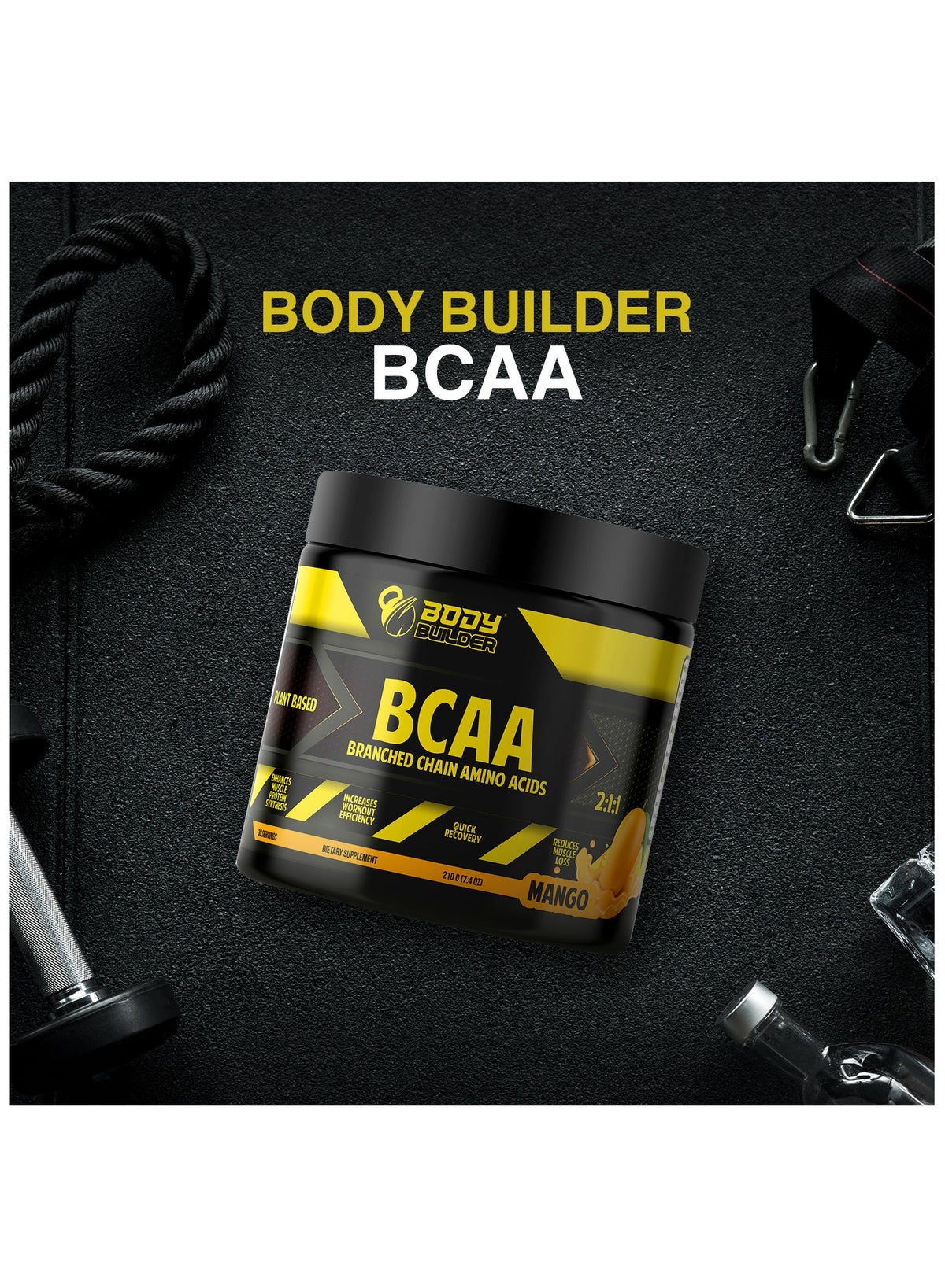 Body Builder Mango BCAA Workout Powder 30 Servings