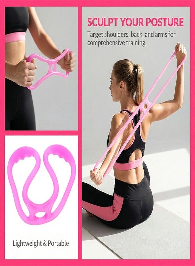 Toddmomy Silicone Figure 8 Resistance Band for Yoga and Fitness Elastic Pull Rope Portable Stretching Band for Back Shoulder and Arm Workout Home Gym Training - Image 2