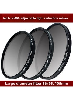 SLR Camera Filter 86/95/105mm ND2-400 Adjustable Dimmer CPL Polarizer V Protective Mirror-Color:95mm-nd2-400 Adjustable Light Reduction Mirror