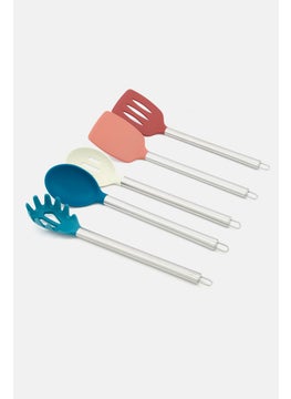 COOK WITH COLOR 5 Pc Nylon Utensil Set, Silver Combo  - Image 2