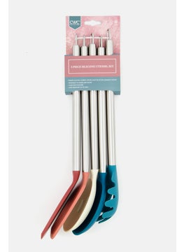 COOK WITH COLOR 5 Pc Nylon Utensil Set, Silver Combo  - Image 1