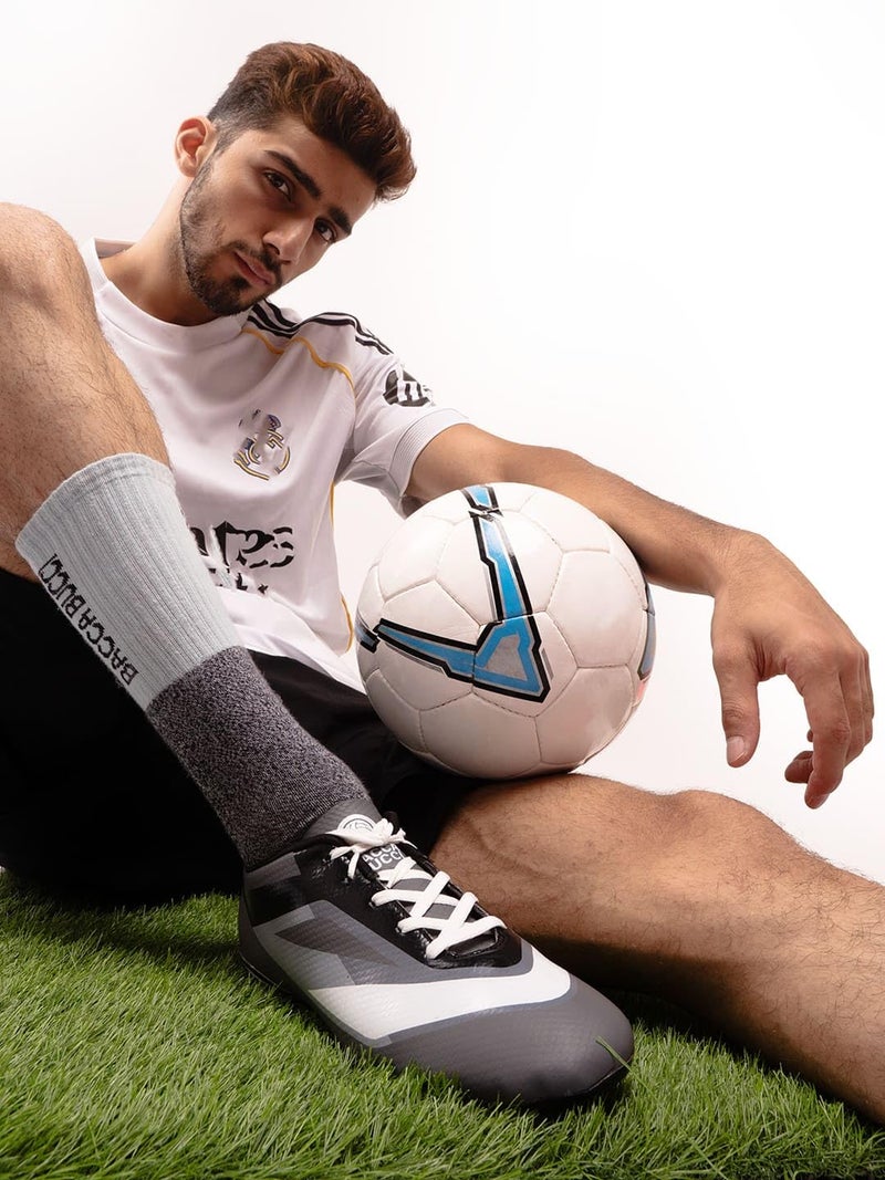 Bacca Bucci “Strike X” Firm Ground Football Shoes | Lightweight Soccer Cleats with High-Traction Studs Graphite Strike UK 7 - Image 2