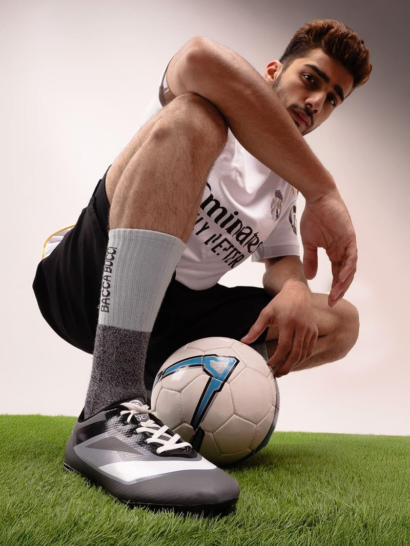Bacca Bucci “Strike X” Firm Ground Football Shoes | Lightweight Soccer Cleats with High-Traction Studs Graphite Strike UK 7 - Image 3