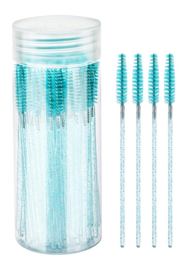 G2PLUS 100PCS Eyelash Brush, Ajustable Disposable Mascara Wands, Crystal Lash Spoolie, Eyebrow Spoolie Brush with Container for Makeup, Eyelash Extensions (Blue) - Image 1