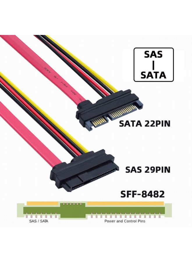 LAMAY SFF-8482 Extension Cable SAS 29Pin 0.5m - Image 3