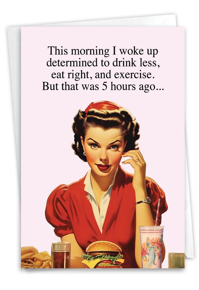 NobleWorks, Funny Birthday Greeting Card with 5 x 7 Inch Envelope (1 Card) Bday Five Hours Ago C10831BDG - Image 1