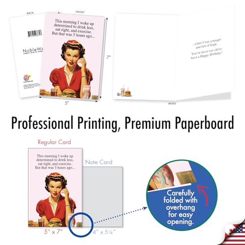 NobleWorks, Funny Birthday Greeting Card with 5 x 7 Inch Envelope (1 Card) Bday Five Hours Ago C10831BDG - Image 3