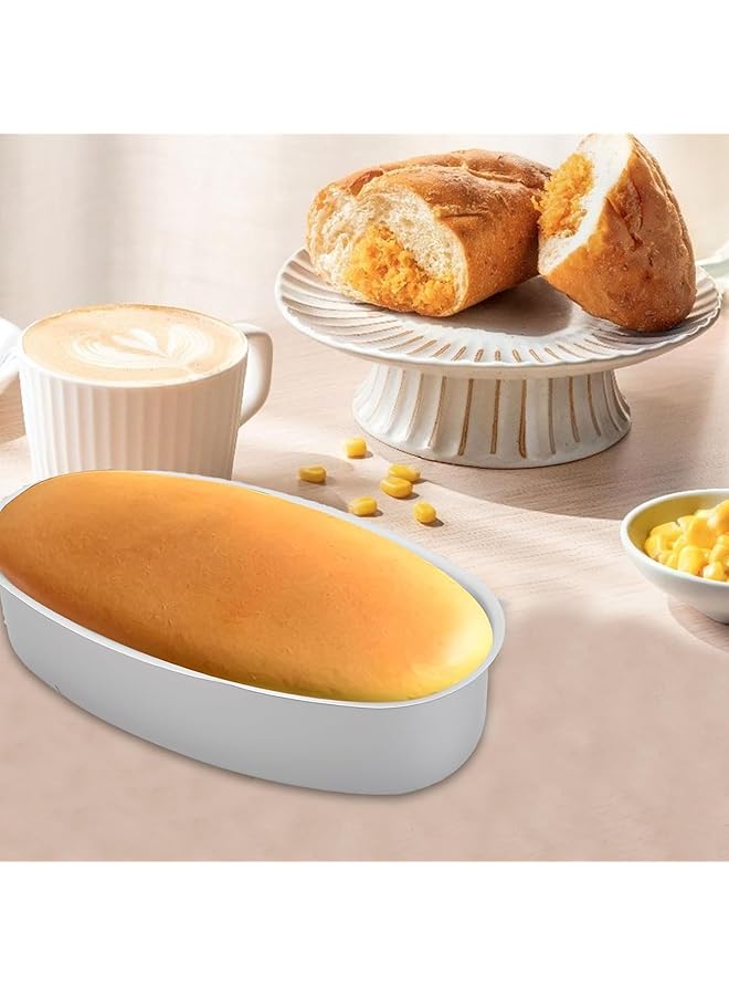 كاست ويف طقم قوالب تشيز كيك بيضاوية، قوالب كيك غير لاصقة من الألومنيوم مقاس 4 بوصات و8 بوصات لخبز اللحم المفروم والخبز والكعك، متوافقة مع الفرن والقدر الفوري (قطعتان) - Image 5