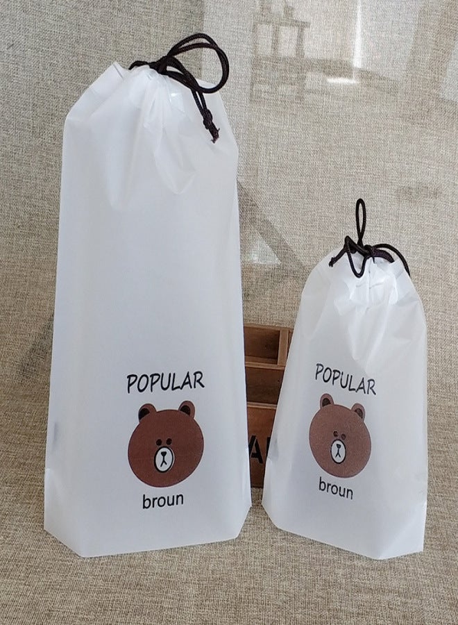 Popular eva drawstring bag cartoon drawstring bag clothing shoe packaging bag cosmetic storage bag bear drawstring bag frosted white 18*25 bear - Image 2