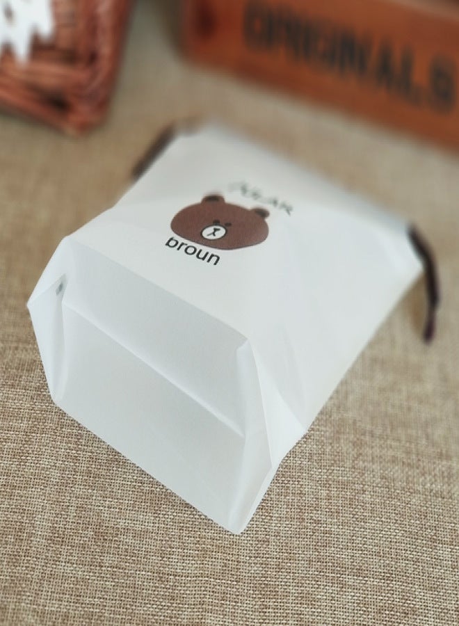 Popular eva drawstring bag cartoon drawstring bag clothing shoe packaging bag cosmetic storage bag bear drawstring bag frosted white 18*25 bear - Image 5