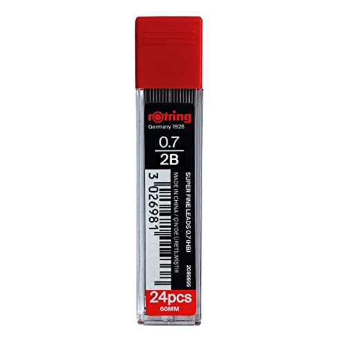 rOtring 07mm 2B Super Polymer Pencil Lead Pack of 3 Tubes 72 Leads in Total Refills for Mechanical Pencils - Image 3