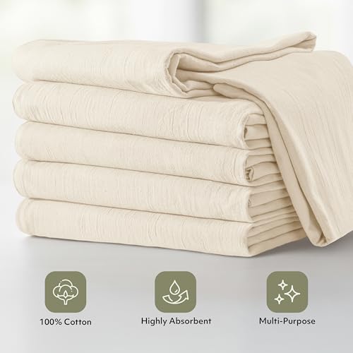 Utopia Kitchen Natural Flour Sack Towels [12 Pack - 28 x 28 Inch] 100% Cotton Tea Towels for Cleaning & Drying - Highly Absorbent Kitchen Dish Cloth - Image 4