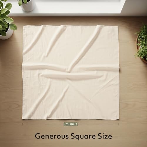 Utopia Kitchen Natural Flour Sack Towels [12 Pack - 28 x 28 Inch] 100% Cotton Tea Towels for Cleaning & Drying - Highly Absorbent Kitchen Dish Cloth - Image 2