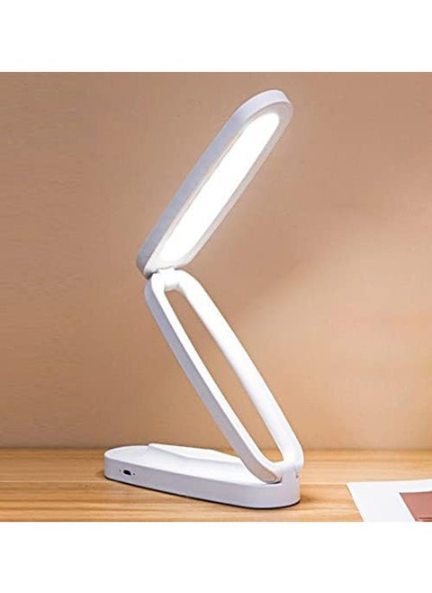 Foldable LED Desk Lamp,Small Book Reading Light with 3 Brightness Color,Rechargeable & Dimmable,Eye-Caring Studying Light,Portable Table Lamp,for Home