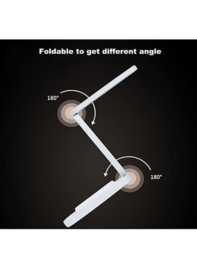 Foldable LED Desk Lamp,Small Book Reading Light with 3 Brightness Color,Rechargeable & Dimmable,Eye-Caring Studying Light,Portable Table Lamp,for Home
