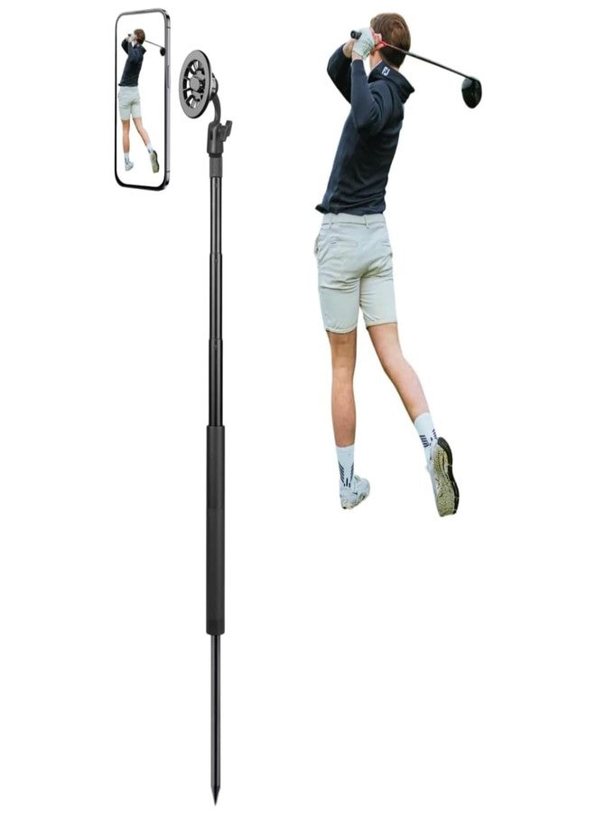 YKI Golf Monopod Selfie Stick with Ground Spike Stake, 52" Adjustable Golf Selfie Stick Swing Analyzer Holder, Magnetic Golf Phone Holder for Recording Swing, Portable Mag Safe Golf Phone Stand - Image 1