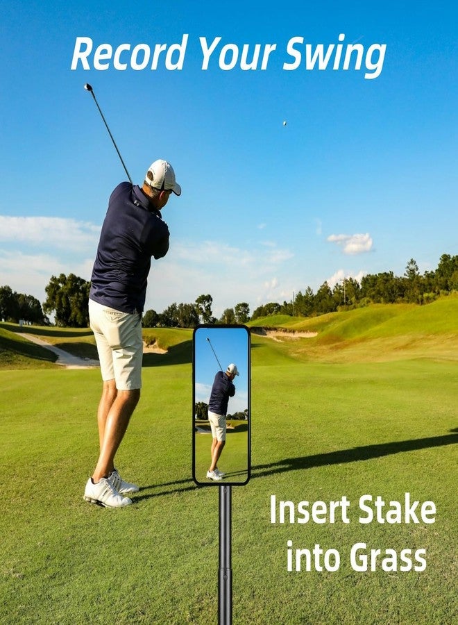 YKI Golf Monopod Selfie Stick with Ground Spike Stake, 52" Adjustable Golf Selfie Stick Swing Analyzer Holder, Magnetic Golf Phone Holder for Recording Swing, Portable Mag Safe Golf Phone Stand - Image 2
