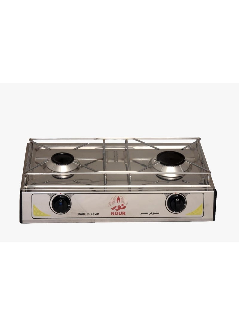 Nour Stainless Steel Gas Hob, 2 Burners