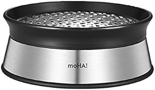 Moha Stainless Steel Rotating Ginger Grater, 3.5" x 1.5", Silver/Black - Image 1