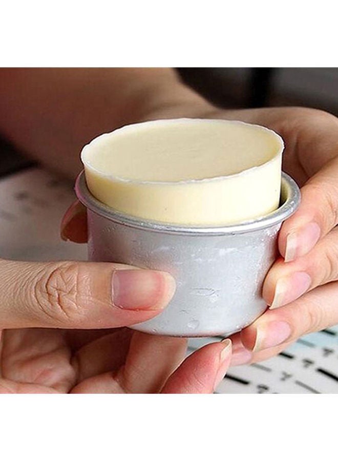 طقم قوالب دائرية بقاعدة قابلة للإزالة مكون من 5 قطع فضي 2.5بوصة - Image 4