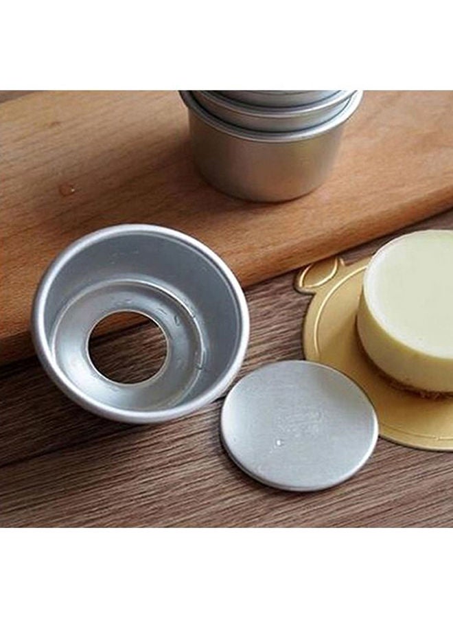 طقم قوالب دائرية بقاعدة قابلة للإزالة مكون من 5 قطع فضي 2.5بوصة - Image 3