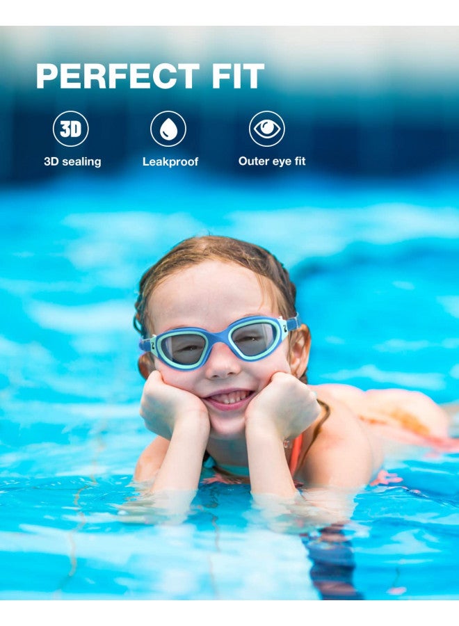 ZIONOR Kids Swim Goggles, G1MINI SE Anti-fog Crystal Clear Swimming Goggles for Kids Age 6-14, Leak Proof Kids Swimming Goggles for Children Boy Girl with UV Protection (Clear Green) - Image 3