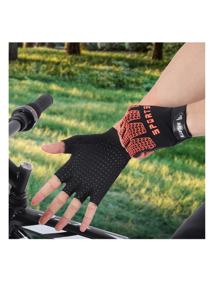 SYOSI Versatile Kids Sport Gloves - Half Finger Design for Boys & Girls - Perfect for Cycling, Camping, and Outdoor Activities(Orange)  - Image 5