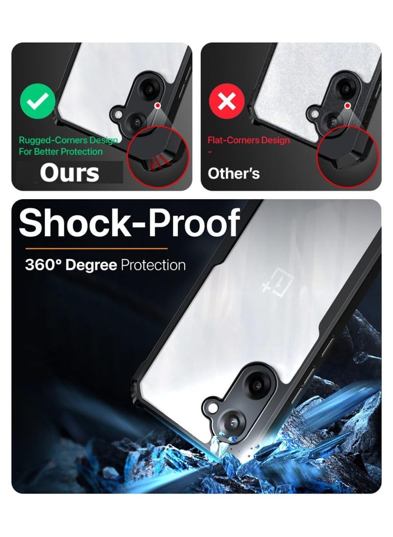 جراب لهاتف OnePlus Nord CE 5 جراب خلفي صلب من البولي كربونات مع إطار TPU ممتاز مقاوم للصدمات بزاوية 360 درجة مقاوم للصدمات مع حماية عدسة الكاميرا غطاء شفاف لهاتف OnePlus Nord CE 5 5G - Image 2