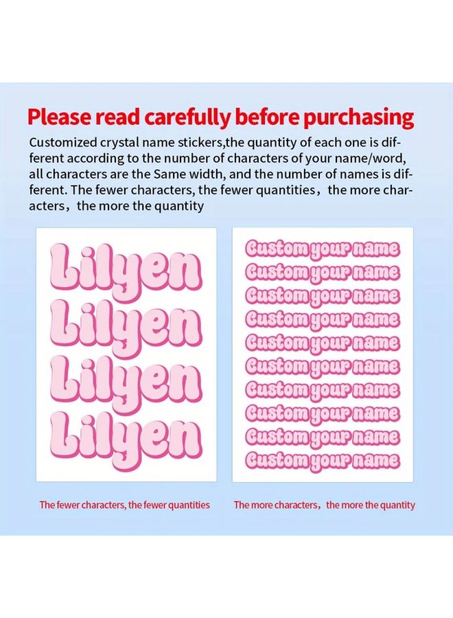 ملصقات اسم كريستال مخصصة باللون الأحمر، ملصقات متينة مائية مخصصة من البولي فينيل كلوريد - Image 5