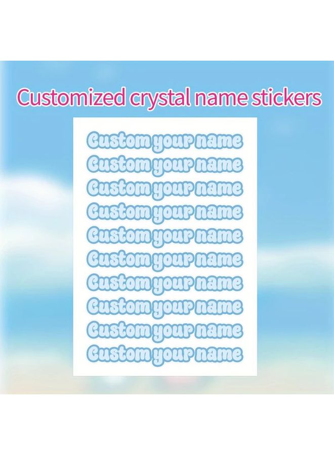 ملصقات اسم كريستال مخصصة باللون الأحمر، ملصقات متينة مائية مخصصة من البولي فينيل كلوريد - Image 3