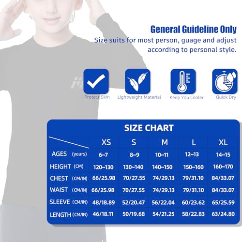 MEETWEE Boys Rash Guard Long Sleeve Girl UPF 50+ Sun Protection Shirt Swim Shirts Youth SPF Quick Dry Shirt Swimwear Sunsuits Black X-Large - Image 3