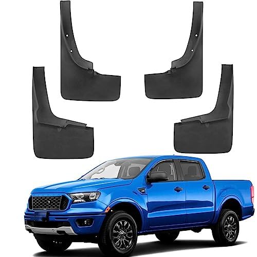 Tecoom Mud Flaps Splash Guards Compatible with Ford Ranger 2019 2020 2021 2022 2023, Heavy Duty Front and Rear Mud Flaps, Easy Installation ABS Molded 4PCS - Image 1
