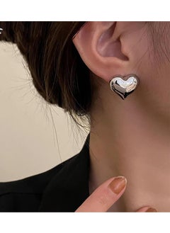 Bahels Silver Color Heart Trend Earrings  - Image 1