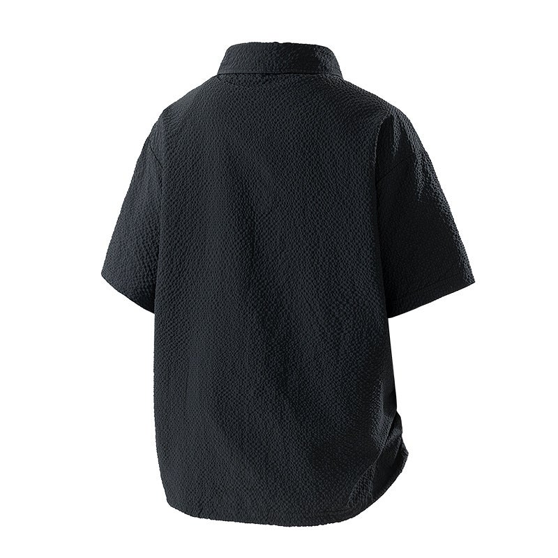 Men's Big Size Turn-down Collar Short Sleeve Shirt - Image 5