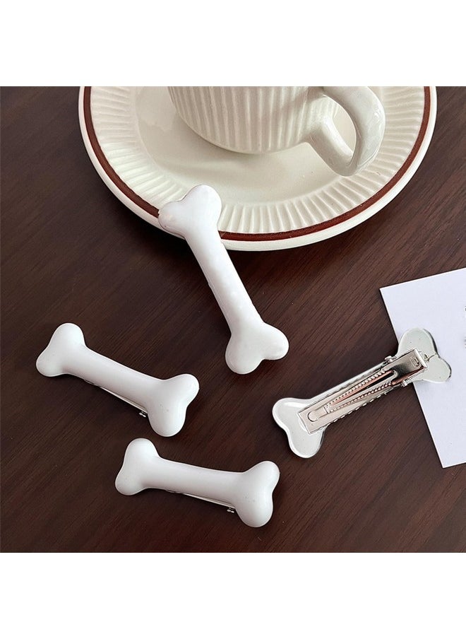 AEGYPIUS 4 Pcs Dog Bone Hair Clips, White Hair Pins For Women Girls, Halloween Party Accessories, Cute Hair Clips For Cosplay Costume Party  - Image 3