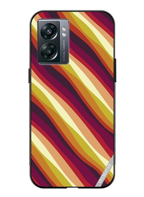 Protective Case Cover For Oppo A57 5G Colorful With Curved Lines Pattern2 Design Multicolour