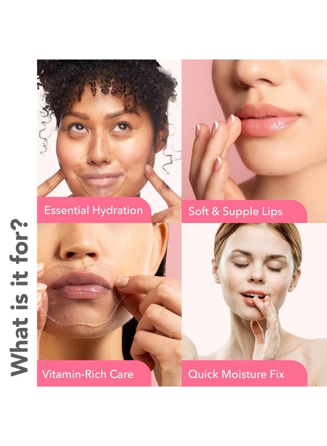 Patchology Rosé Gel Lip Mask - Overnight Lip Sleeping Mask With Resveratrol & Hyaluronic Acid For Moisturizing & Hydrating Dry Lips - Strawberry Scented Lip Care Solution (5 Count) - Image 1