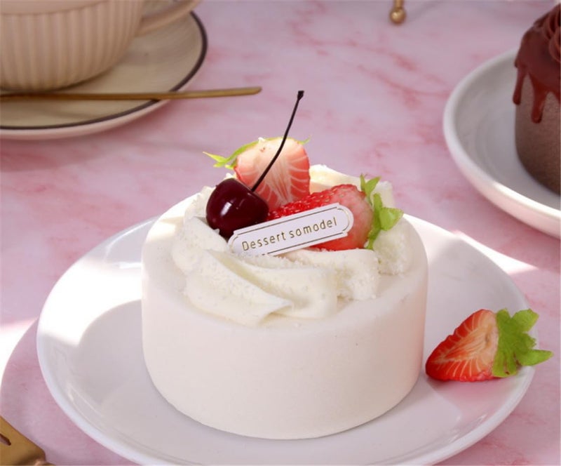 Skyseen 1PCS Artificial Birthday Cake Fake Simulation Realistic Cupcake Dessert for Decoration Display Props 4