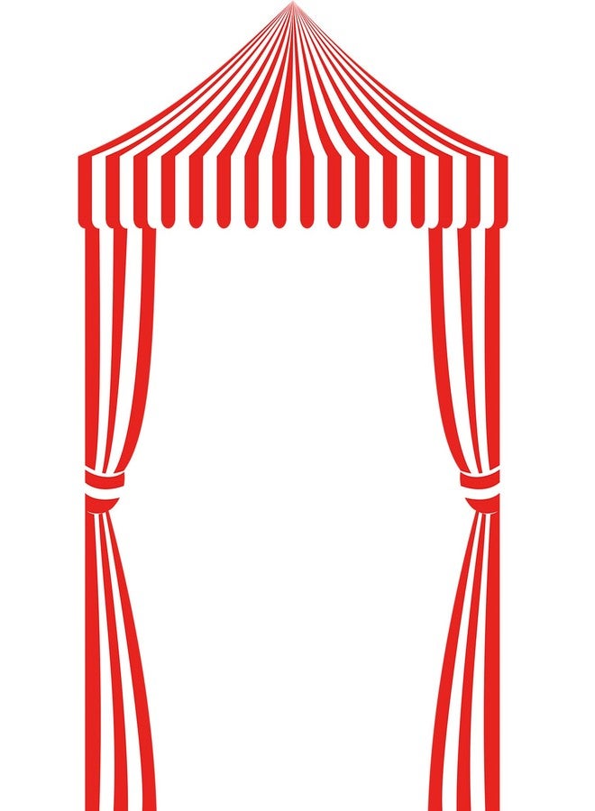 Ziliny 3 Pcs Carnival Party Decorations Circus Tent Awning Halloween Red White Banner Concession Stand(Striped Style) - Image 1