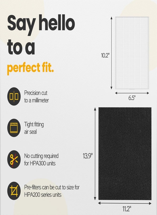 isinlive HPA200 HEPA Filter Replacement Compatible with Honeywell HPA200 HRF-ARVP200 Series Air Purifier HPA200, HPA201, HA202, HPA204, HPA250, HPA5200, 2 HEPA R and 4 Precut Carbon Pre-Filters A - Image 4