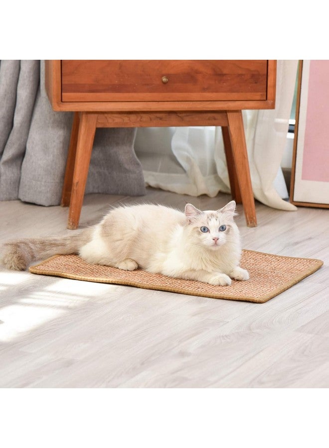 سجادة خدش للقطط مصنوعة من نبات السيزال الطبيعي للخدش - (سجادة السيزال - 23.6 × 15.7 بوصة) سجادة خدش أرضية أفقية للقطط، تحمي الأريكة والسجاد - Image 4