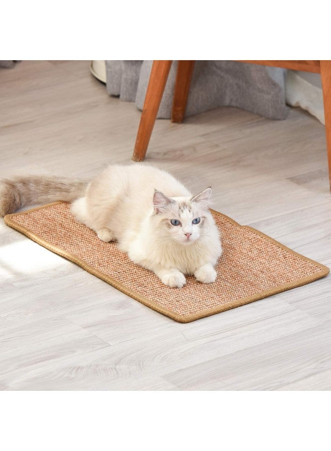 سجادة خدش للقطط مصنوعة من نبات السيزال الطبيعي للخدش - (سجادة السيزال - 23.6 × 15.7 بوصة) سجادة خدش أرضية أفقية للقطط، تحمي الأريكة والسجاد - Image 3